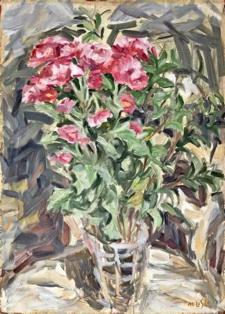 Art work by Nelusco Sarti fiori - oil hardboard 